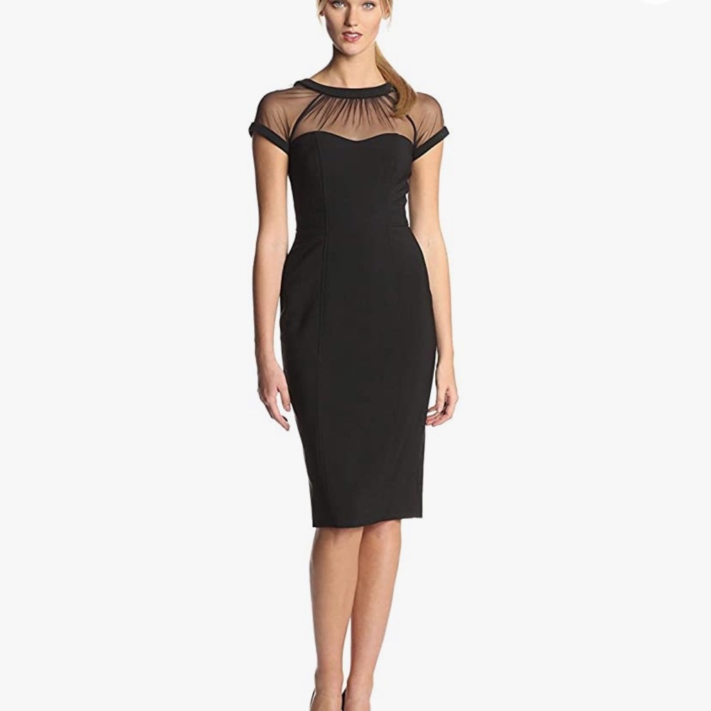 Cap Sleeve Crepe Dress